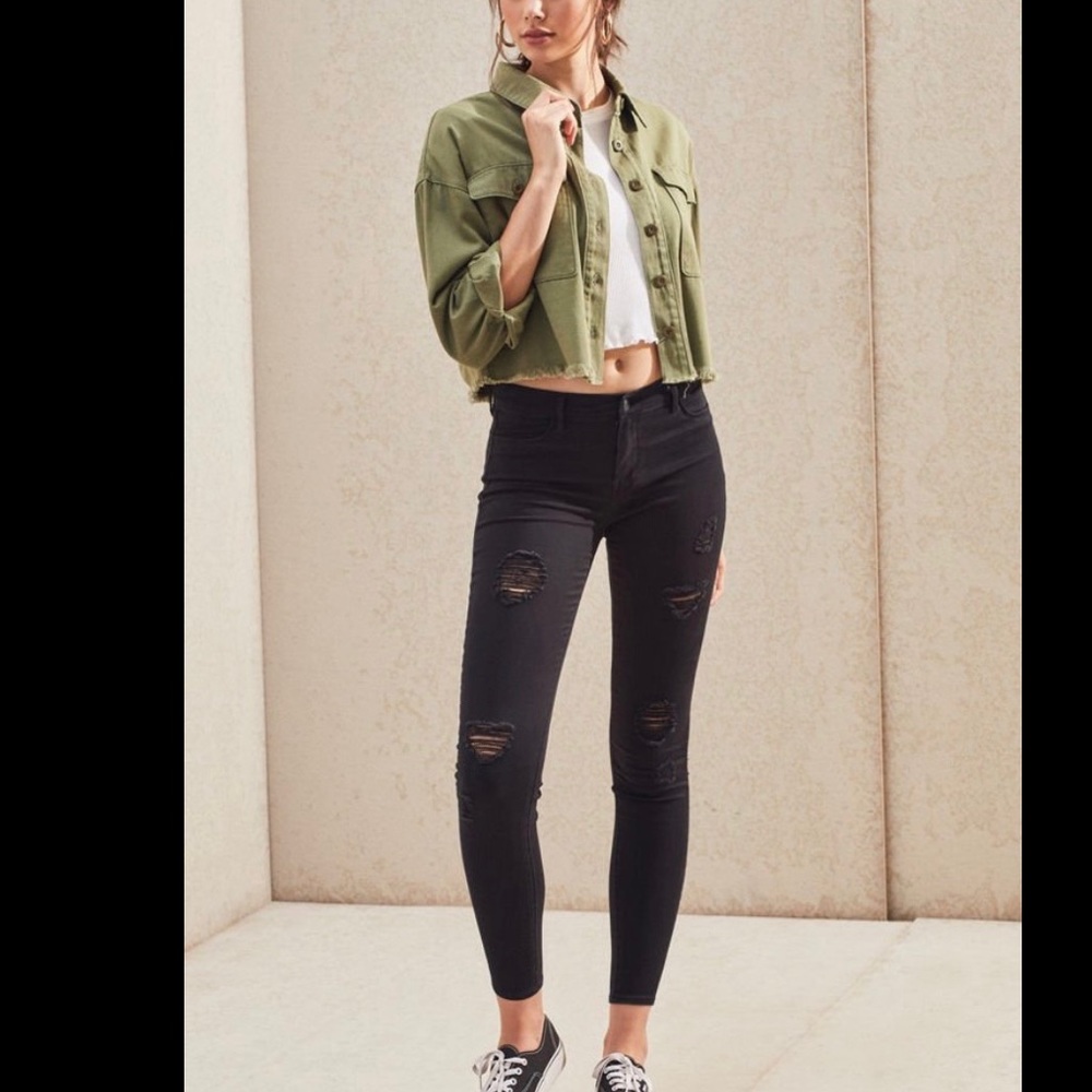 Pacsun perfect fit jegging slashed black - M